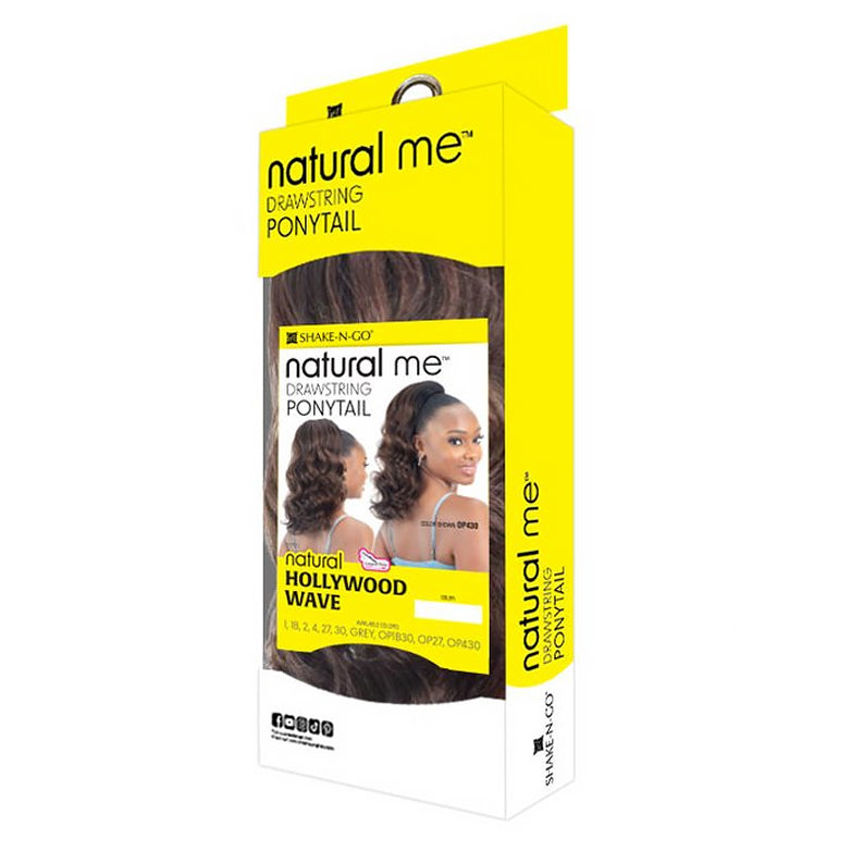 Shake N Go Natural Me Synthetic Hair Drawstring Ponytail - NATURAL HOLLYWOOD WAVE