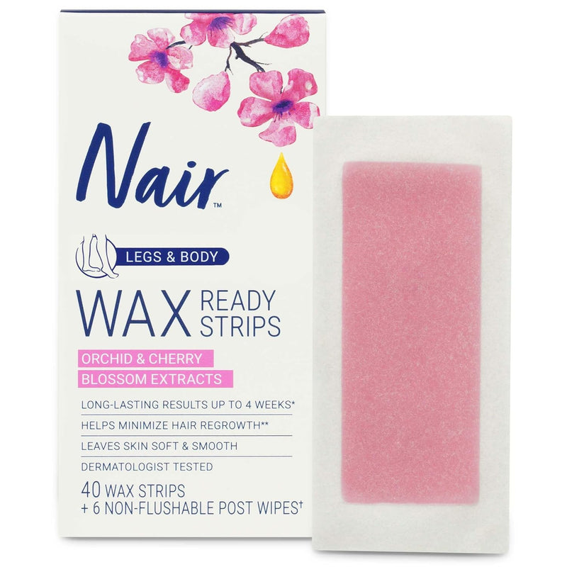 Nair Hair Remover Legs & Body Wax Ready Strips 40 Counts
