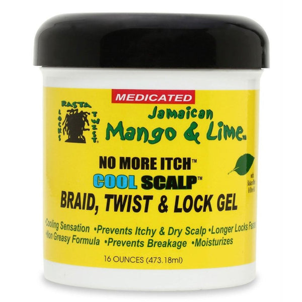 [Jamaican Mango & Lime] No More Itch Cool Scalp Braid, Twist & Lock Gel 16Oz