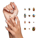 Gold Finger Multi-shape Glue On Nail Art Rhinestones-nar11(tiffany)