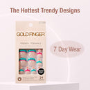 Goldfinger Trendy Press On Fake Toenail Wider Fit-gdtw