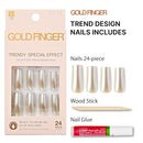 Goldfinger False Nails Kit-gsf12(french Glazed)