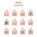 Gold Finger Multi-shape Glue On Nail Art Rhinestones-nar11(tiffany)