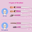 Ruby Kisses Makeup Brushes Travel Size Eye Makeup Brush 5 Pcs Set-ra02