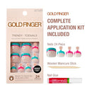 Goldfinger 24 Pcs Press On Toenails-gdtw09