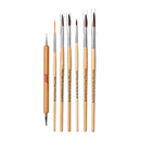 Gold Finger Professional Nail Art Brush Set With Round Acrylic Brushes-gb02