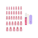 Kiss Glam, Press On Nails, Nail Glue Included-gs30(pink Sugar)