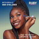 Ruby Kisses Waterproof Matte & Metallic Duo Eyeliner- Rme04(green/blue)