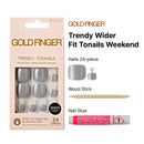 Goldfinger Trendy Press On Fake Toenail Wider Fit-gdtw