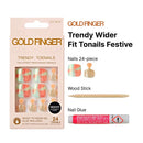 Goldfinger Trendy Press On Fake Toenail Wider Fit-gdtw
