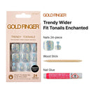 Goldfinger Trendy Press On Fake Toenail Wider Fit-gdtw