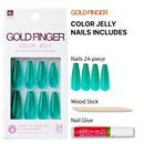 Goldfinger False Nails Kit, Jelly Color, Coffin-gjc