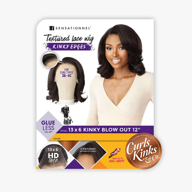 Sensationnel Curls Kinks&co Synthetic Textured Lace Front Wig - 13x6 Kinky Blow Out 12"