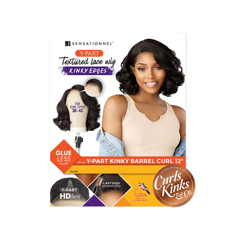 Sensationnel Curls Kinks&co Textured Lace Wig - Y-part Kinky Barrel Curl 12