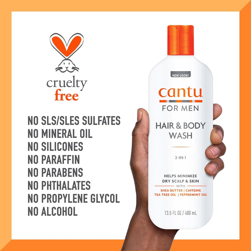 Cantu 2-in-1 Hair & Body Wash for Men, 13.5 fl oz