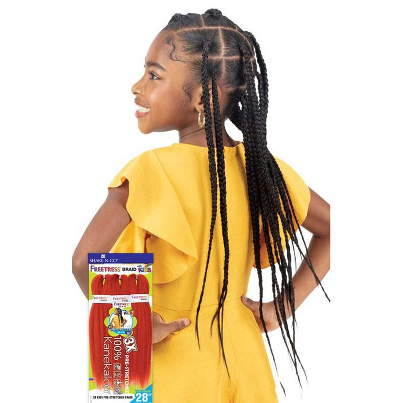 Shake N Go Freetress Synthetic 3x Kids Pre-stretched Braids 28"