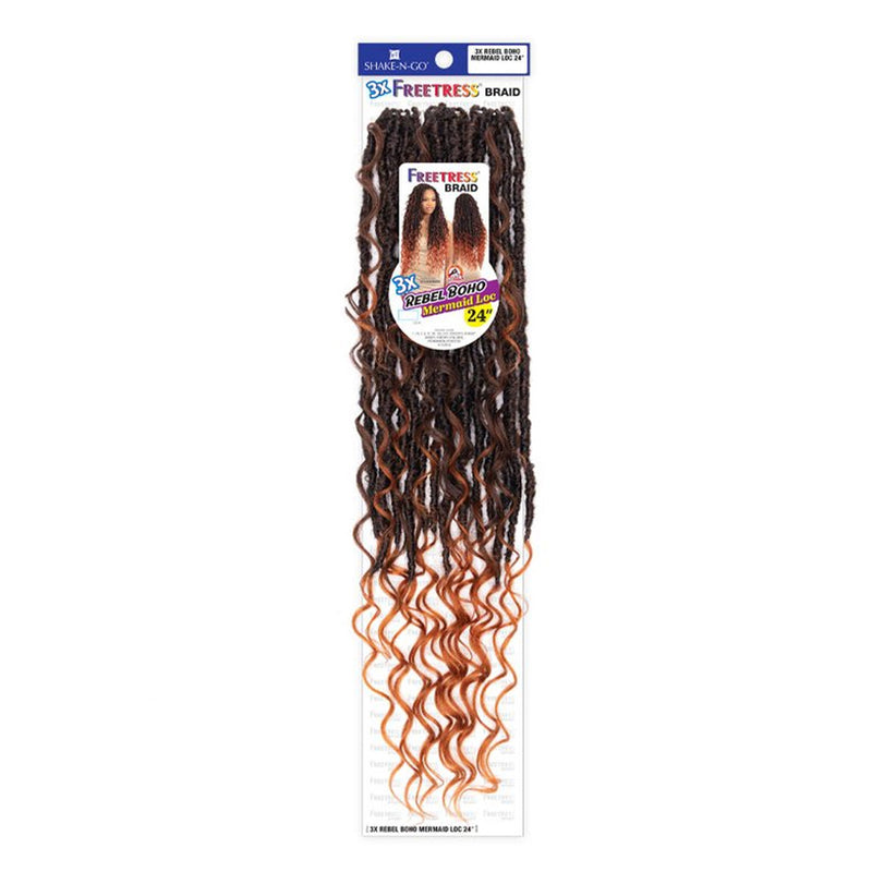 Shake N Go Freetress Synthetic Crochet Braids - 3x Rebel Boho Mermaid Loc 24"