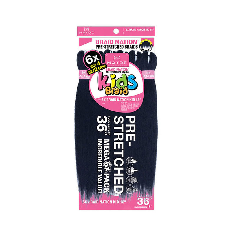 Mayde Beauty Synthetic Braid - 6x Braid Nation Kid 18