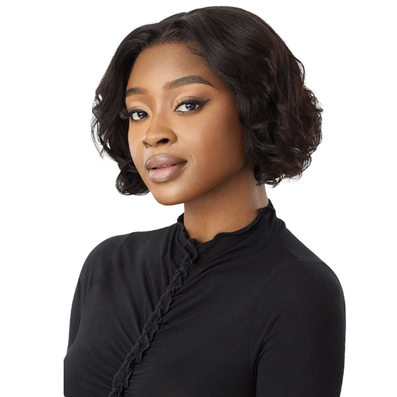 My Tresses Black Label Unprocessed Human Hair 13x4 Lace Frontal Wig Hh-virgin Wavy Bob 10"