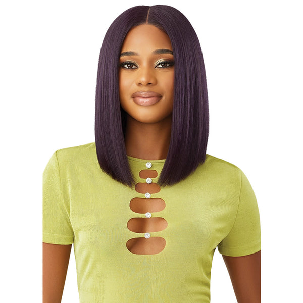 Outre 6x5 Pre-cut Lace Closure Wig - Human Hair Blend - Yaki Straight Bob 14"