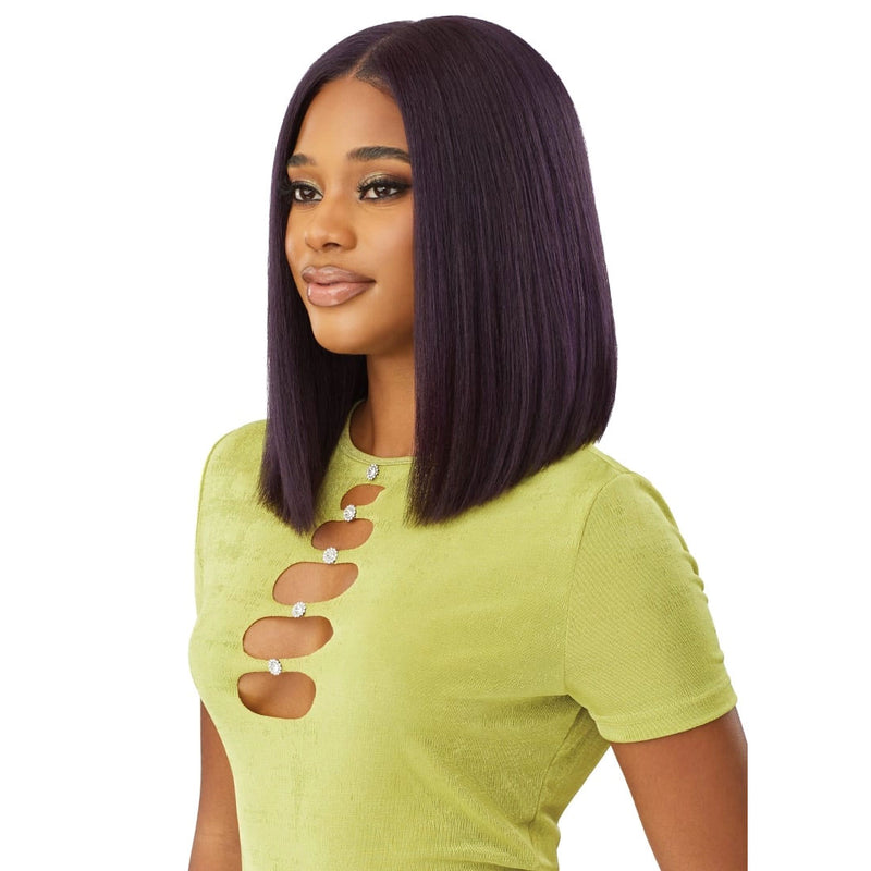 Outre 6x5 Pre-cut Lace Closure Wig - Human Hair Blend - Yaki Straight Bob 14"