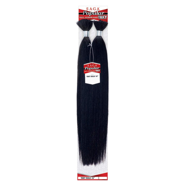 Saga Popular 100% Human Hair Wet & Wavy Braid - Yaky Bulk 18"