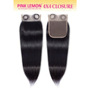 15a Pink Lemon Unprocessed Virgin Remi Hair Closure - 4x4 Straight 16"