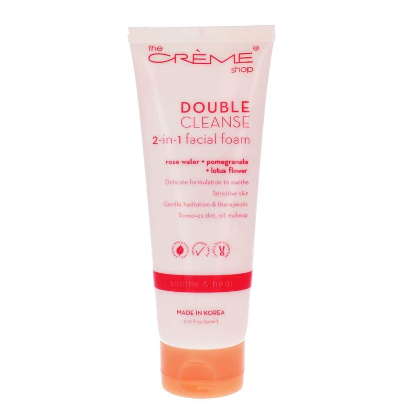 The Creme Shop Double Cleanse 2-In-1 Facial Foam Cleanser Rose Water + Pomegranate + Lotus Flower
