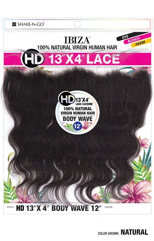 Ibiza 100% Human Hair Hd 13"x4" Body Wave 12" Lace Closure
