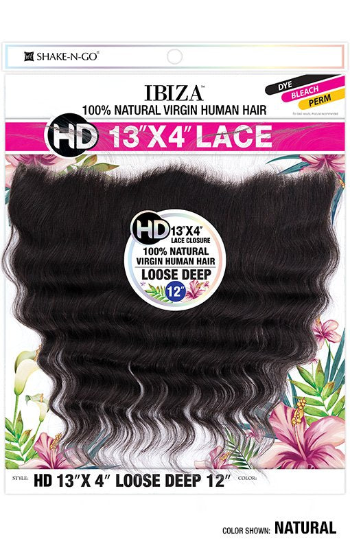 Ibiza 100% Human Hair Hd 13"x4" Loose Deep 12" Lace Closure