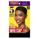 Red By Kiss Stocking Wig Cap 5 Pcs Value Pack One Size Black