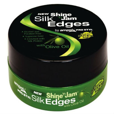[Ampro] Shine N Jam Silk Edges With Olive Oil 2Oz Edge Control Gel