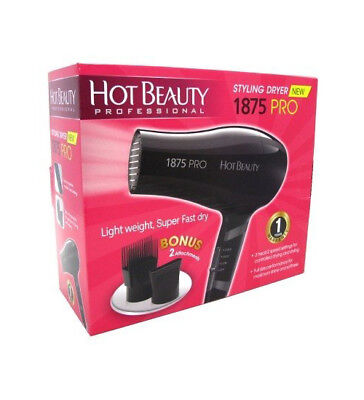 Hot Beauty Styling Hair Blow Dryer 1875 Pro Ceramic Lightweight #Hbd01
