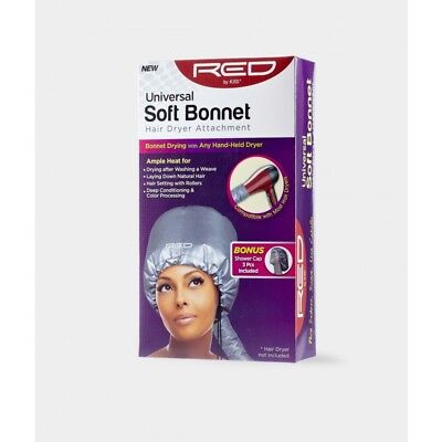 Red By Kiss Universal Soft Bonnet Hair Dryer Attachment W/ Shower Cap #Kbodawm