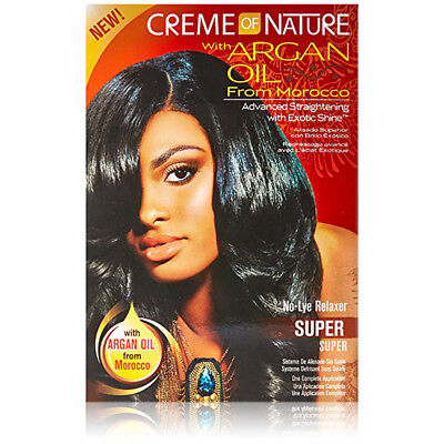 [Creme Of Nature] Argan Oil No-Lye Relaxer Super One Complete Application