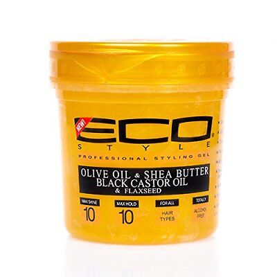 Eco Style Gold Olive Oil & Shea Butter & Black Castor Oil & Flaxseed Gel 16Oz