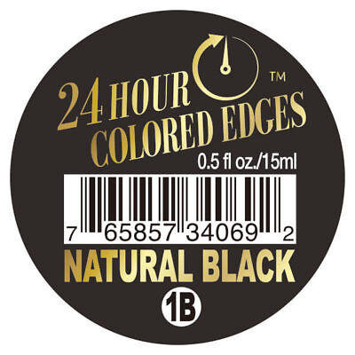 [Ebin New York] 24 Hour Colored Edges Edge Control #1B Natural Black 0.5Oz/15Ml