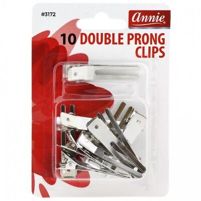 [Annie] Double Prong Clips 10Pcs Durable Metal Hair Clip