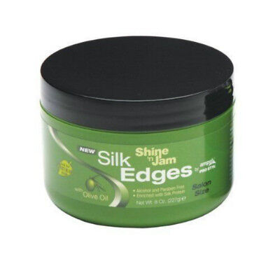 [Ampro] Shine N Jam Silk Edges With Olive Oil 8Oz Edge Control Gel