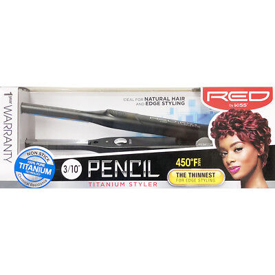 Red By Kiss 3/10" Pencil Titanium Styler Flat Iron #Fits030 Thinnest Edge