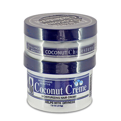 [Hollywood Beauty] Coconut Hair Creme 7.5oz & Cholesterol Conditioner 4oz Set