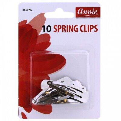 [Annie] 10Pcs Spring Clips Silver Metal Snap Hair Clip