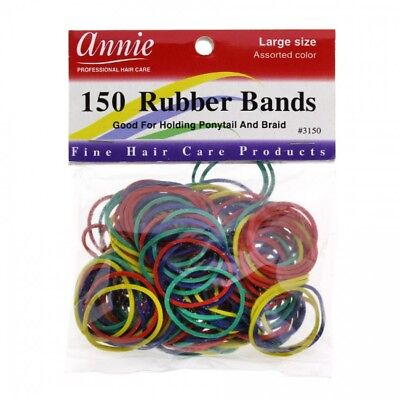 Annie 150 Count Large Rubber Bands 1" Assorted Color #3150 Elastic Hair Ties