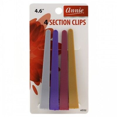 [Annie] Plastic Section Clip 4.6" 4Pcs Asst Color