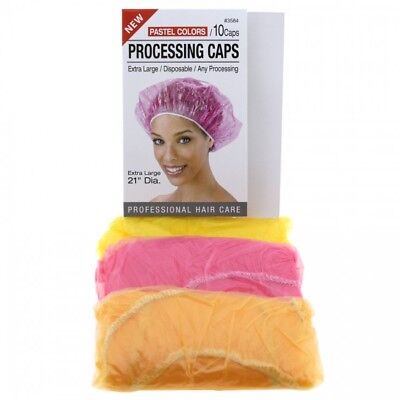 Annie 10 Pcs Processing/Conditioning/Shower Caps Extra Large Assorted #3584