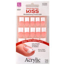 [Kiss] Acrylic French Kit Long Length 28 Nails, Team Player