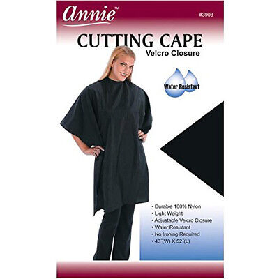 Annie Cutting Cape 43" X 52" Black #3903 100% Nylon Water Resistant