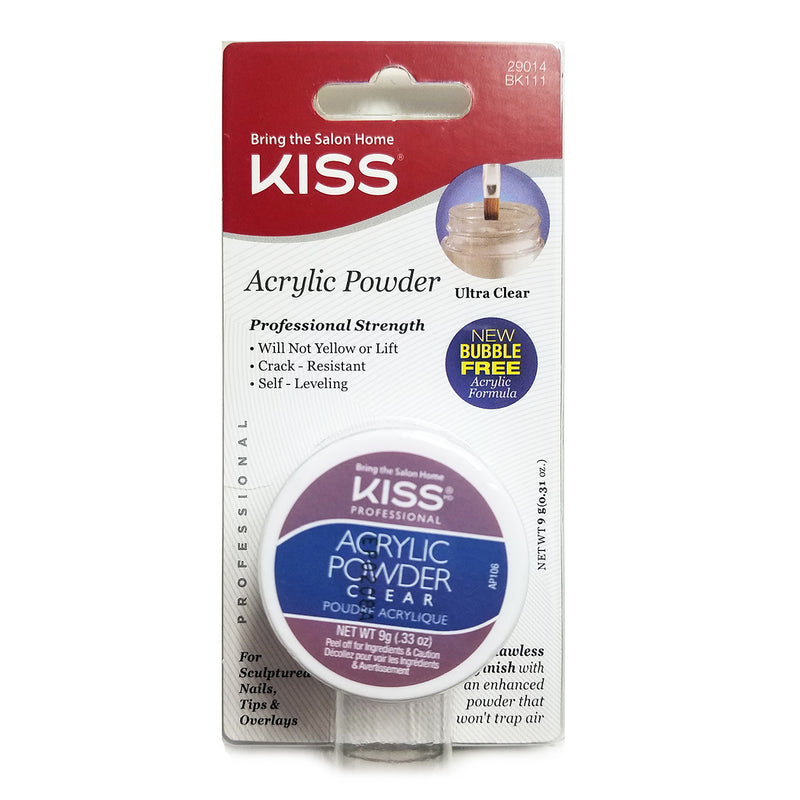 Kiss Acrylic Powder Clear 29014 Bk111 Professional Strength Salon Results