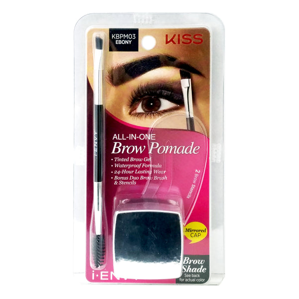 I Envy By Kiss All-In-One Brow Pomade Tint Gel With Stencils, Brush #Kbpm [Kbpm03 - Ebony]