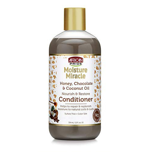 [African Pride] Moisture Miracle Honey, Chocolate & Coconut Oil Conditioner 12Oz